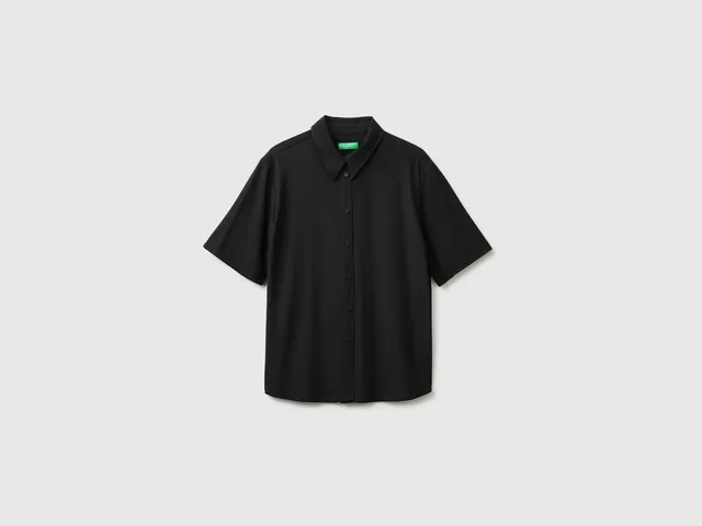 United Colors of Benetton Camicia viscosa manica 3/4 regular