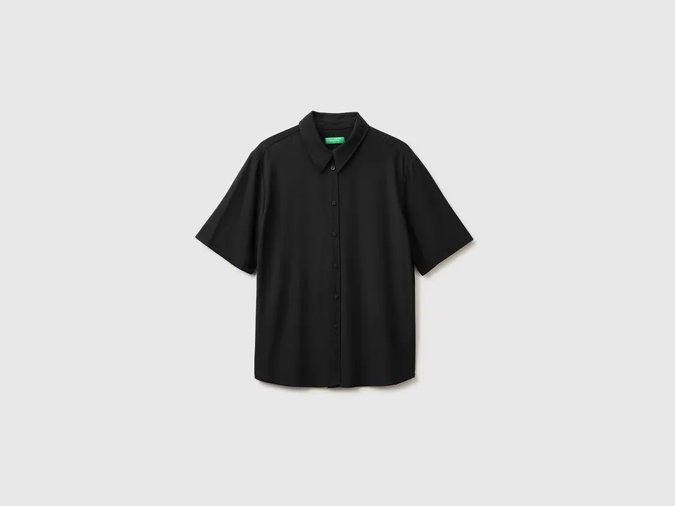United Colors of Benetton Camicia viscosa manica 3/4 regular