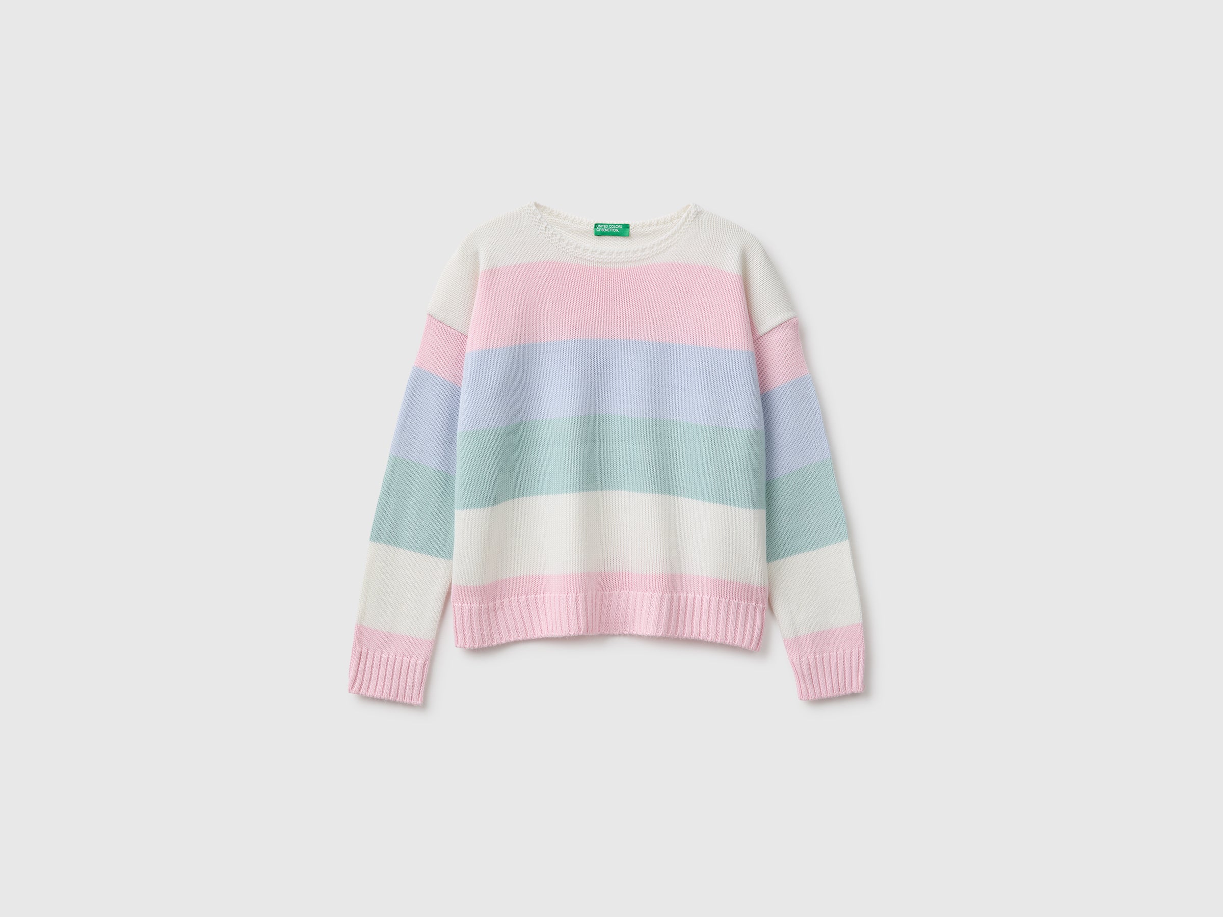 United Colors of Benetton Maglione Righe Boxy Multicolore M