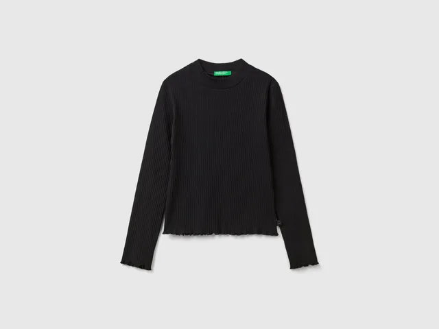 United Colors of Benetton T-Shirt Cotone Stretch Collo Alto Slim M