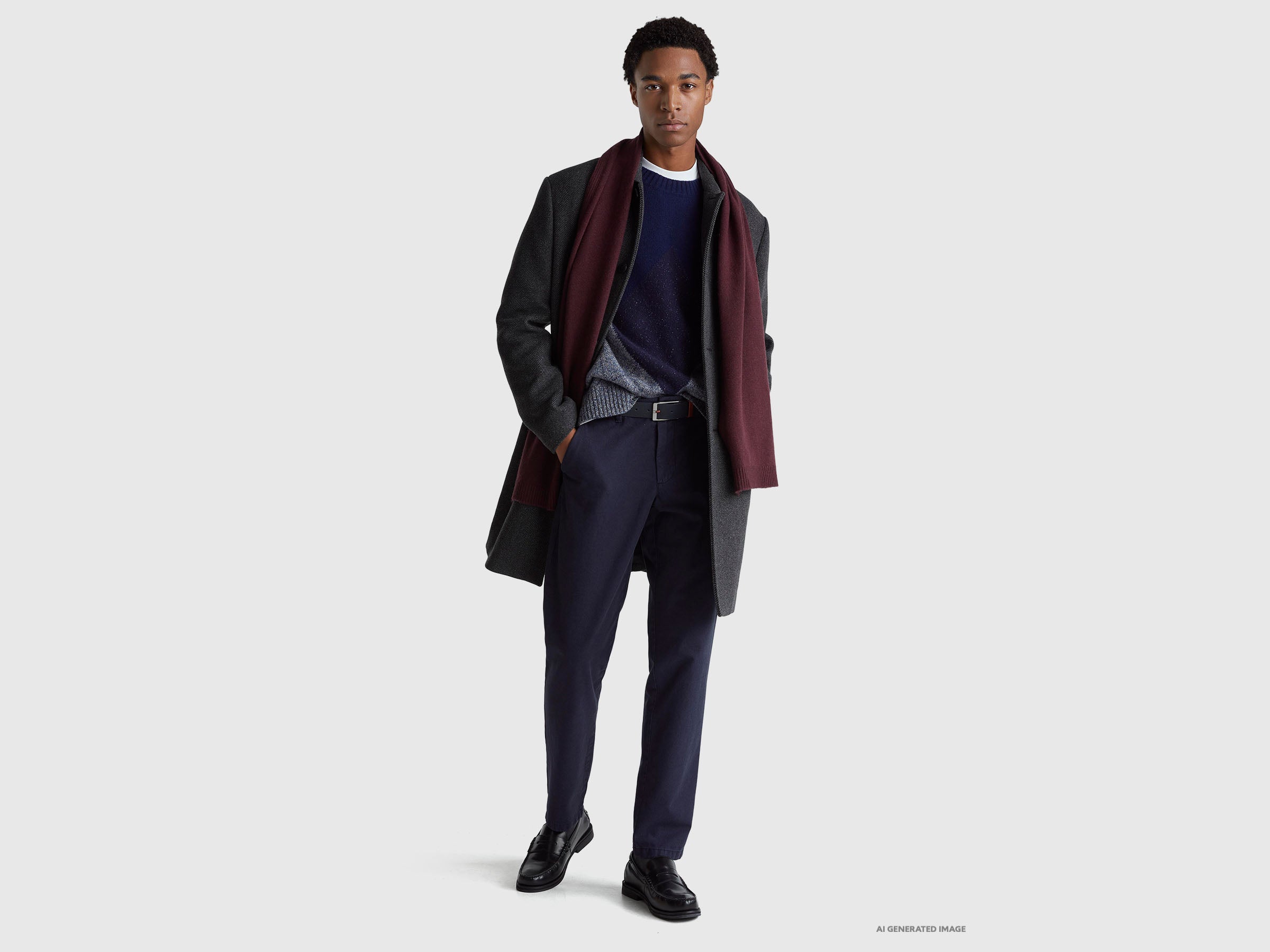 United Colors of Benetton Chino Slim Pantaloni Cotone Tinta Capo