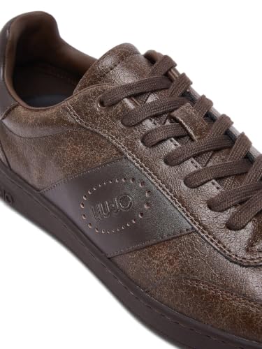 Liu Jo Sneakers uomo pelle crackle testa di moro 3 cm
