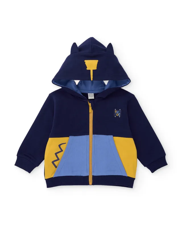 TucTuc Felpe felpa bambino blu navy cappuccio orecchie