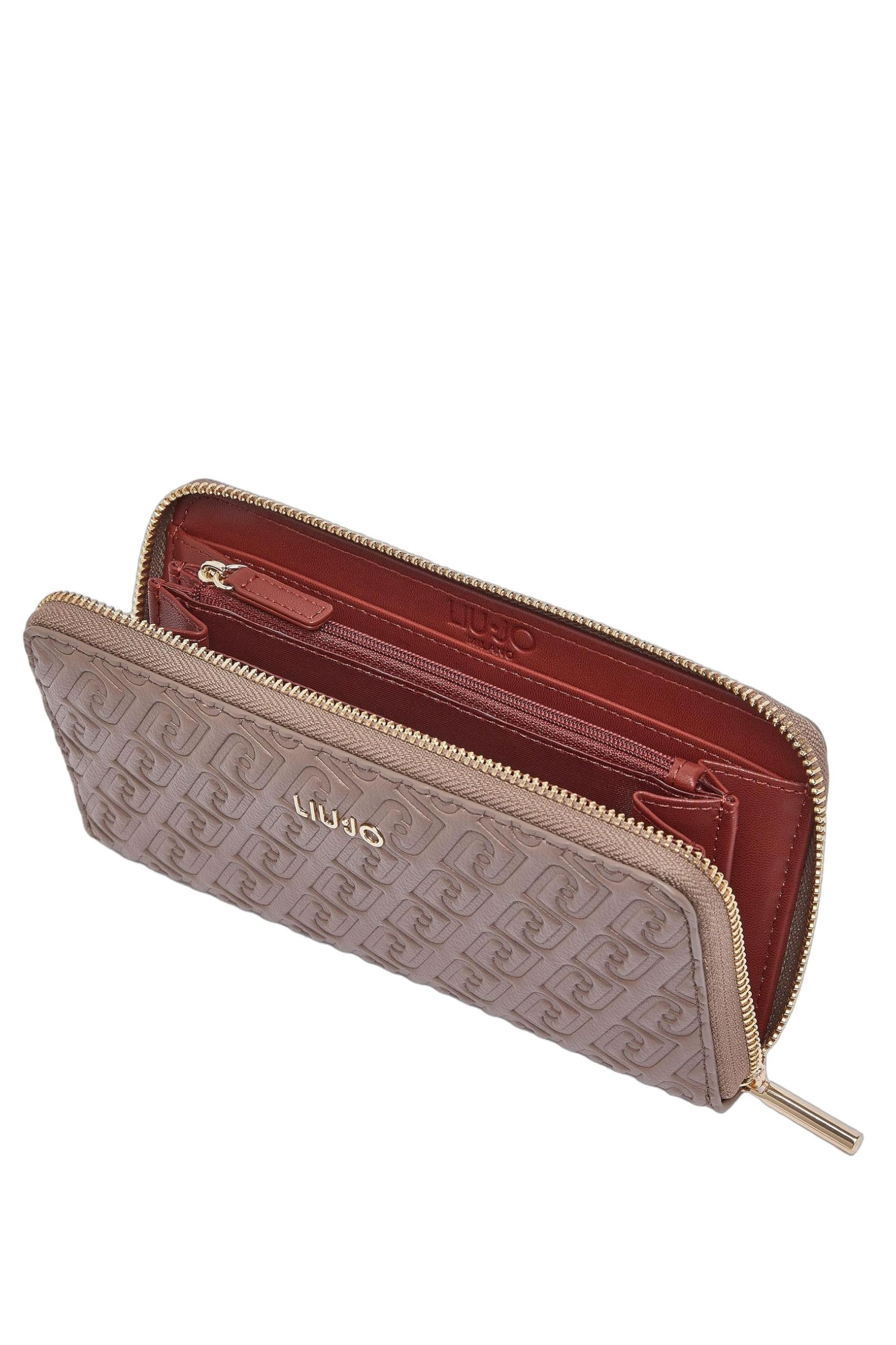 Liu Jo AF6170 E1141 portafoglio zip around mocha XL sintetico