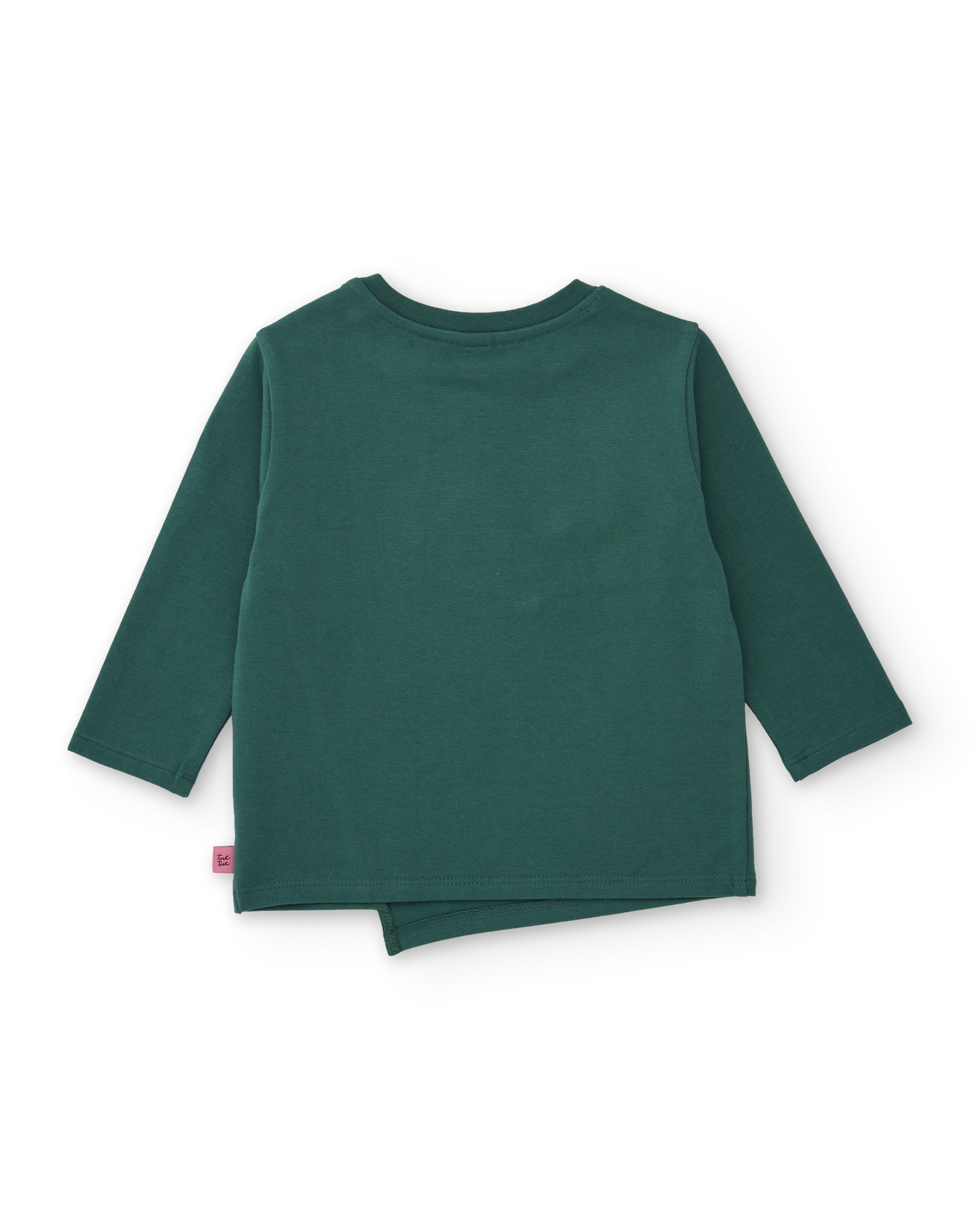 TucTuc Magliette Maglietta bambina verde fiori pon pon