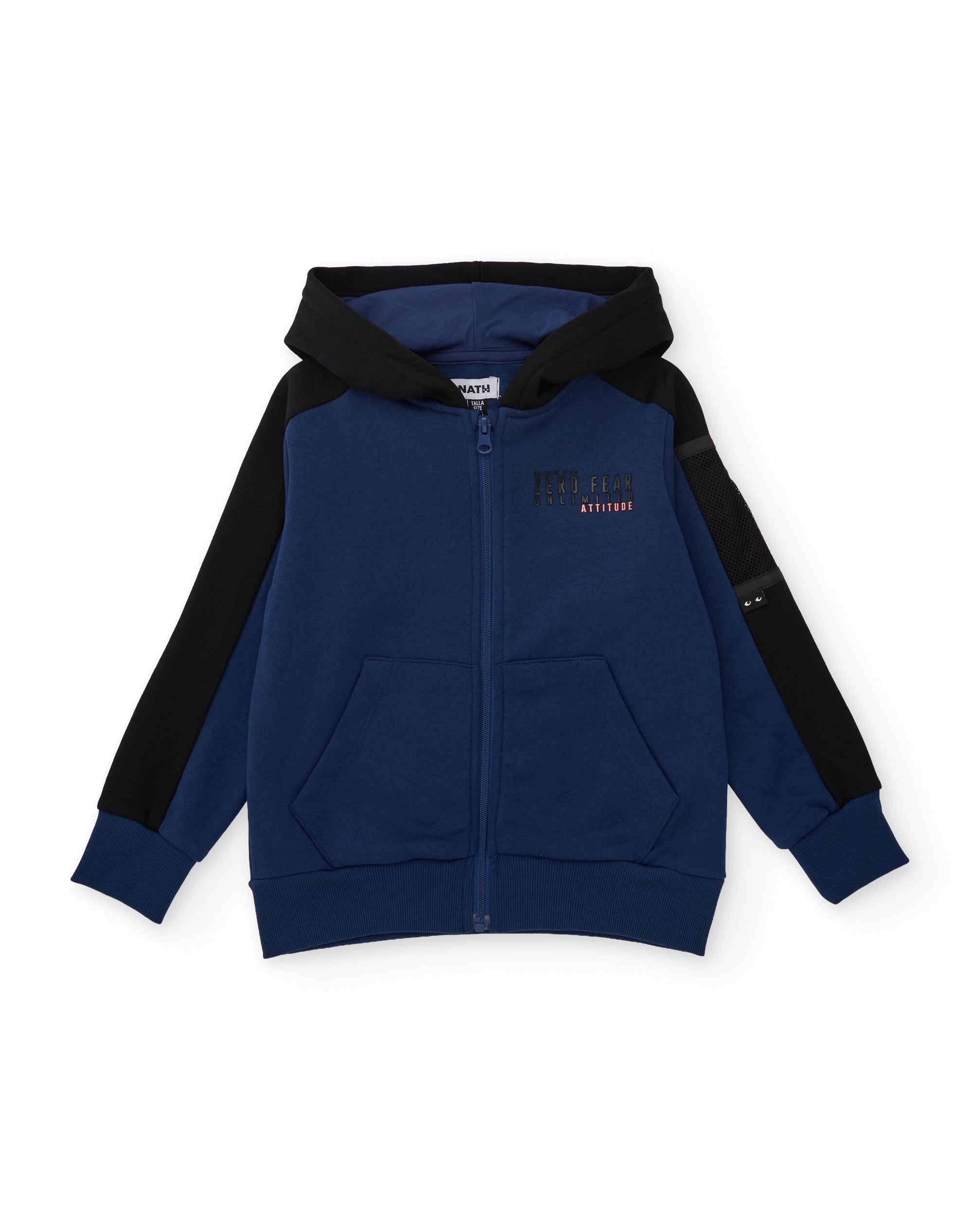 TucTuc Felpe Felpa Bambino Cappuccio Zip Blu Marino Cotone
