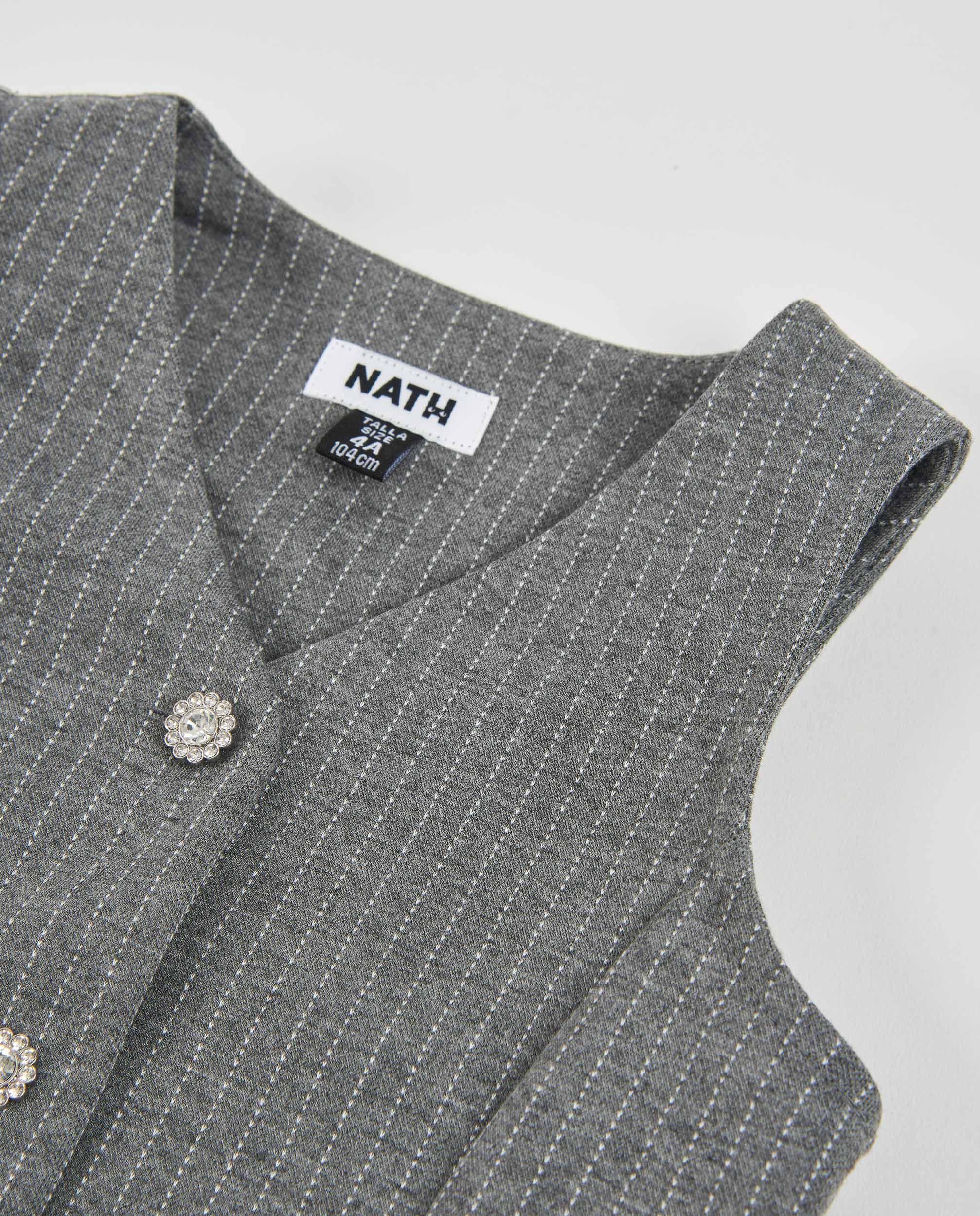 TucTuc Maglioni gilet bambina grigio righe bottoni