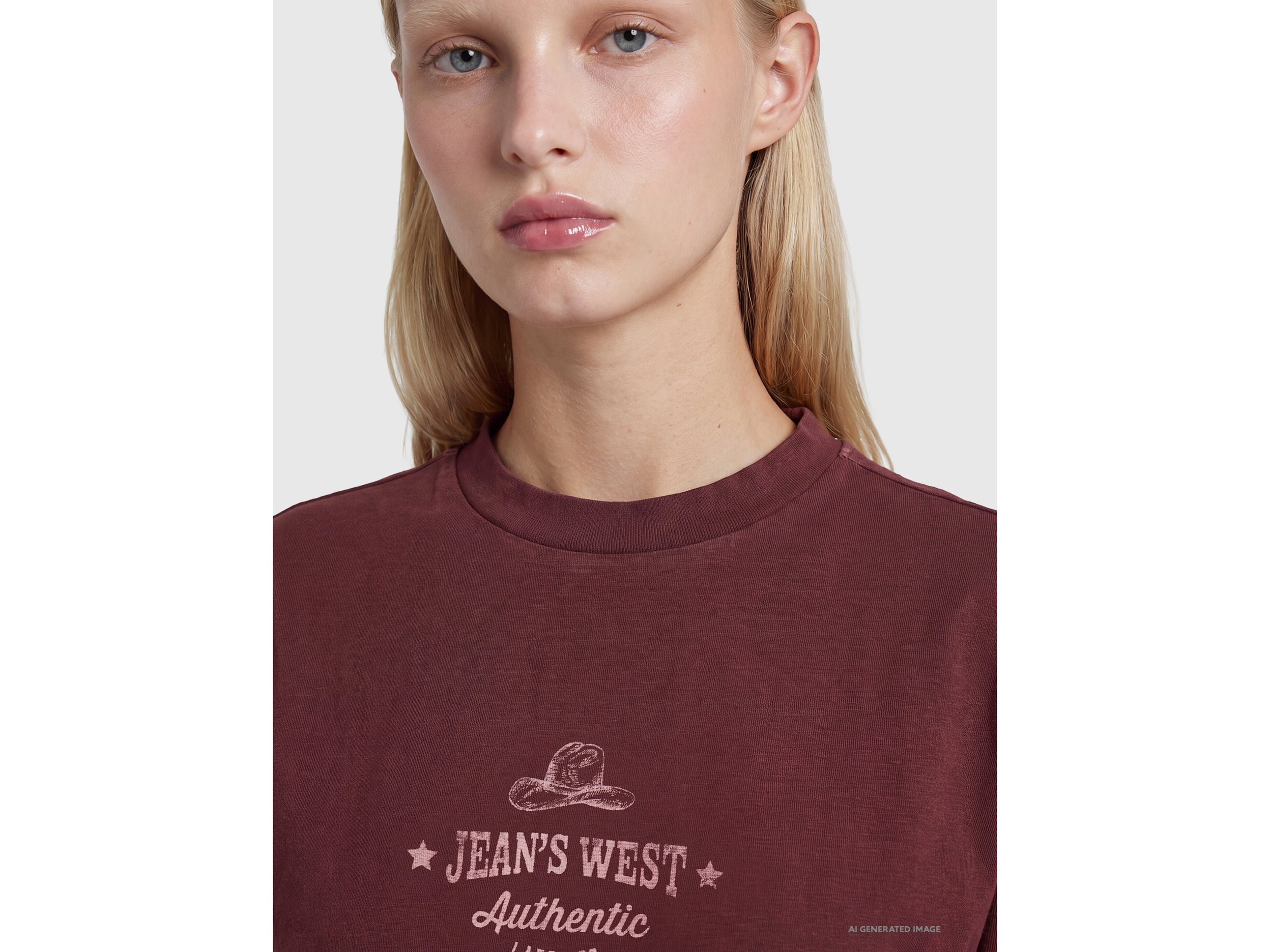 Benetton T-Shirts and Tops T-shirt over-fit western maglietta cotone