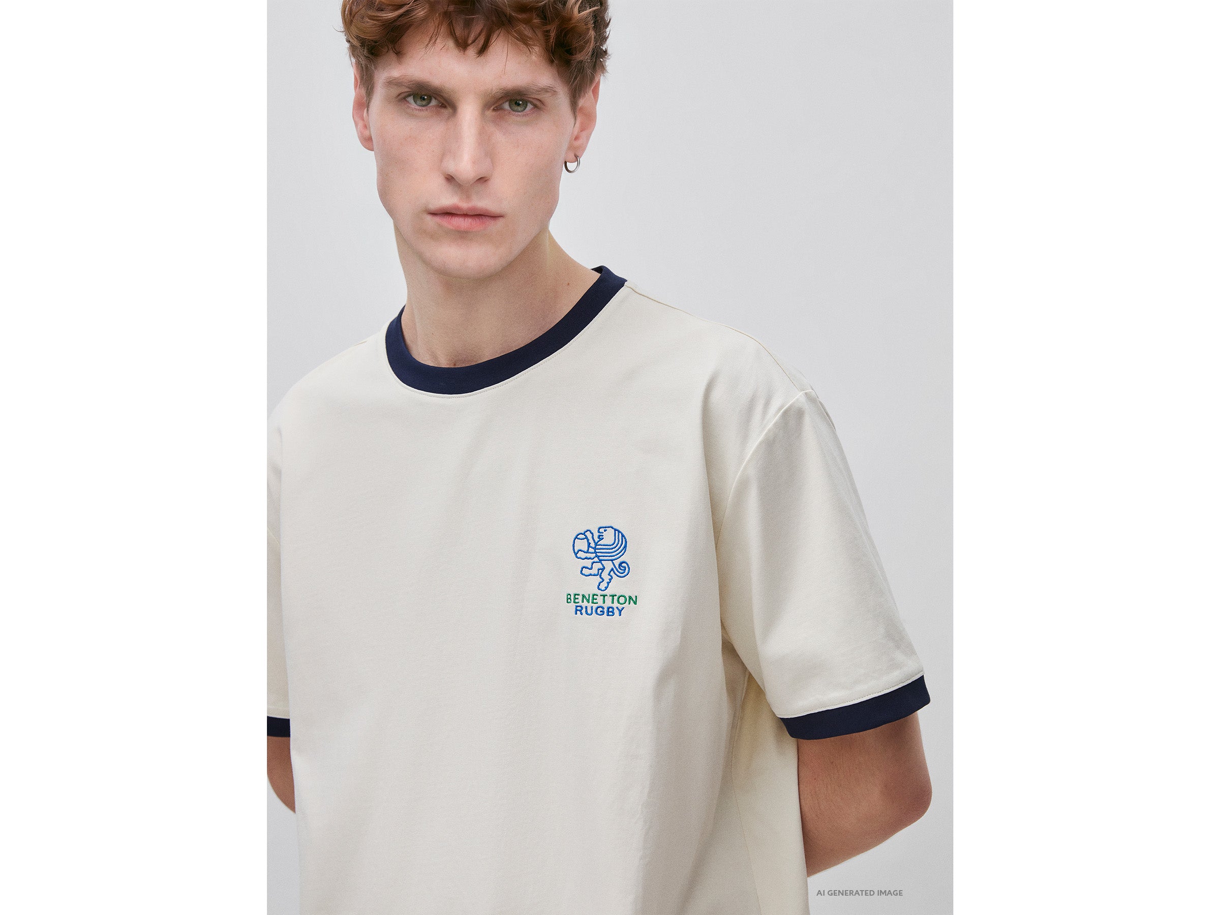 United Colors of Benetton Rugby T-shirt Cotone M Bianca