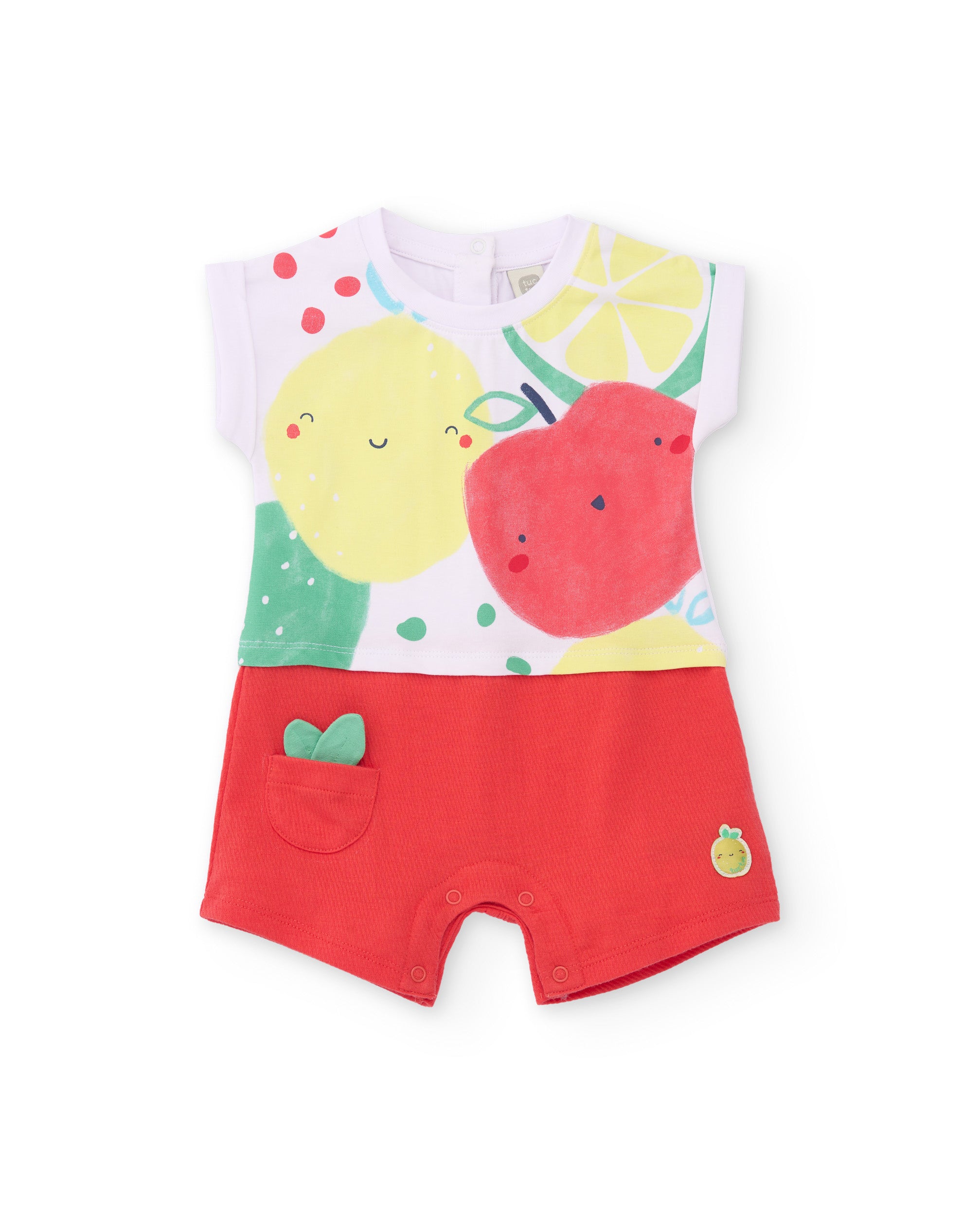 TucTuc Tutine Pagliaccetto neonato rosso frutta jersey corto
