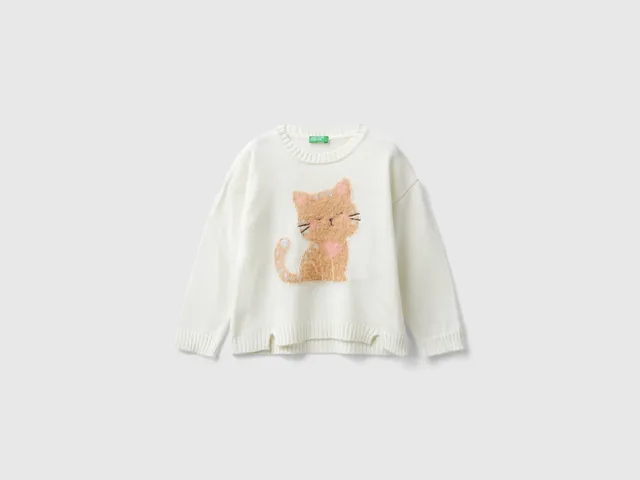 United Colors of Benetton Maglione Gatto lurex bimba 104