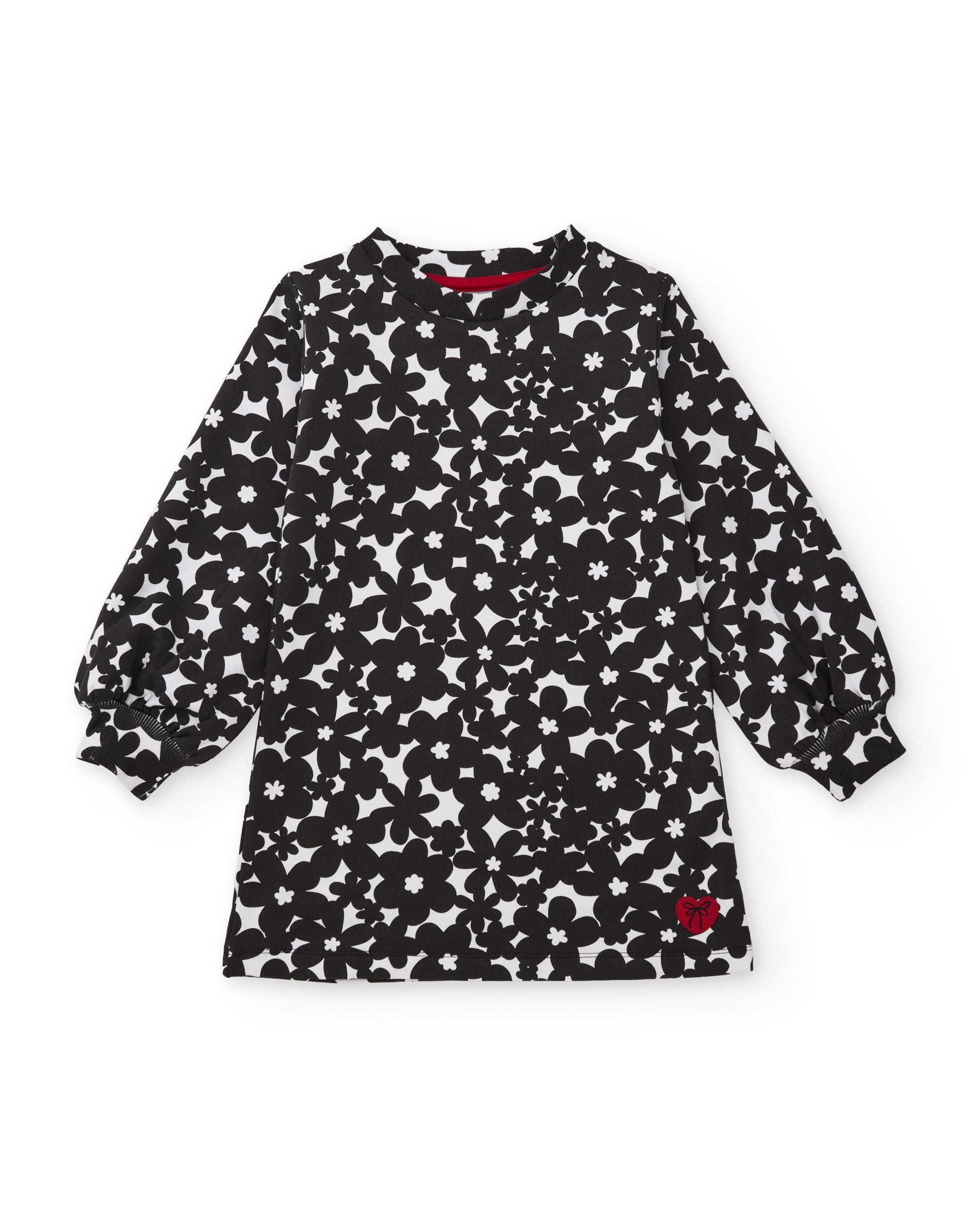 TucTuc Vestiti vestito bambina nero felpa floreale
