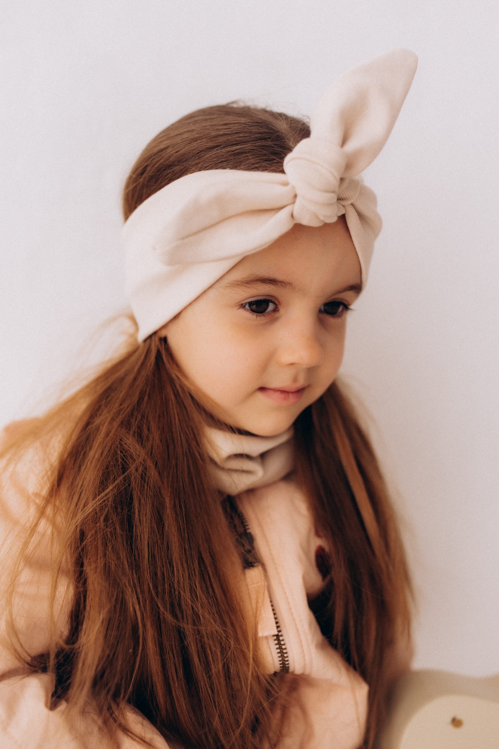 Woolly Organic Headband fascia bambina cotone Rose Clay SS27