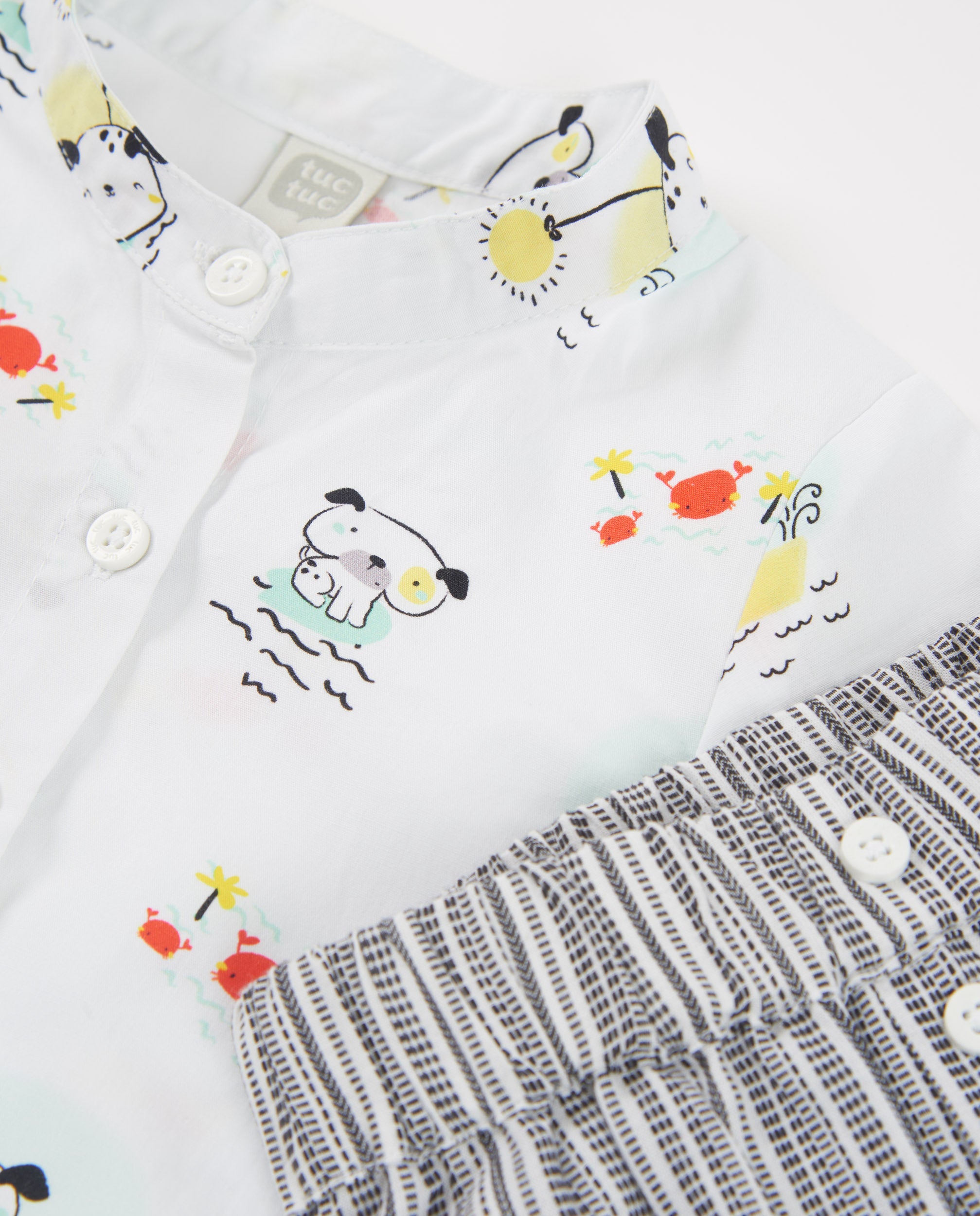 TucTuc Completo neonato bermuda camicia completo bianco righe