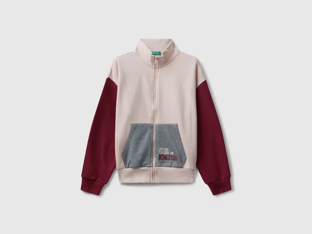 United Colors of Benetton Zip-up sweatshirt felpa zip cotone collo alto