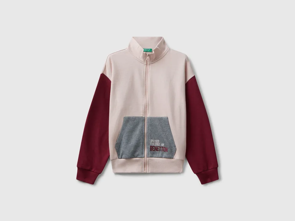 United Colors of Benetton Zip-up sweatshirt felpa zip cotone collo alto
