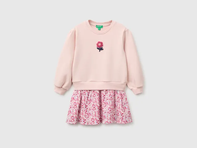 United Colors of Benetton Dress floral vestito bambina cotone 104
