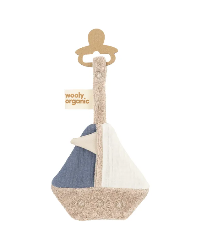 Woolly Organic Baby Bibs Pacifier Holder Boat SS27 portaciuccio