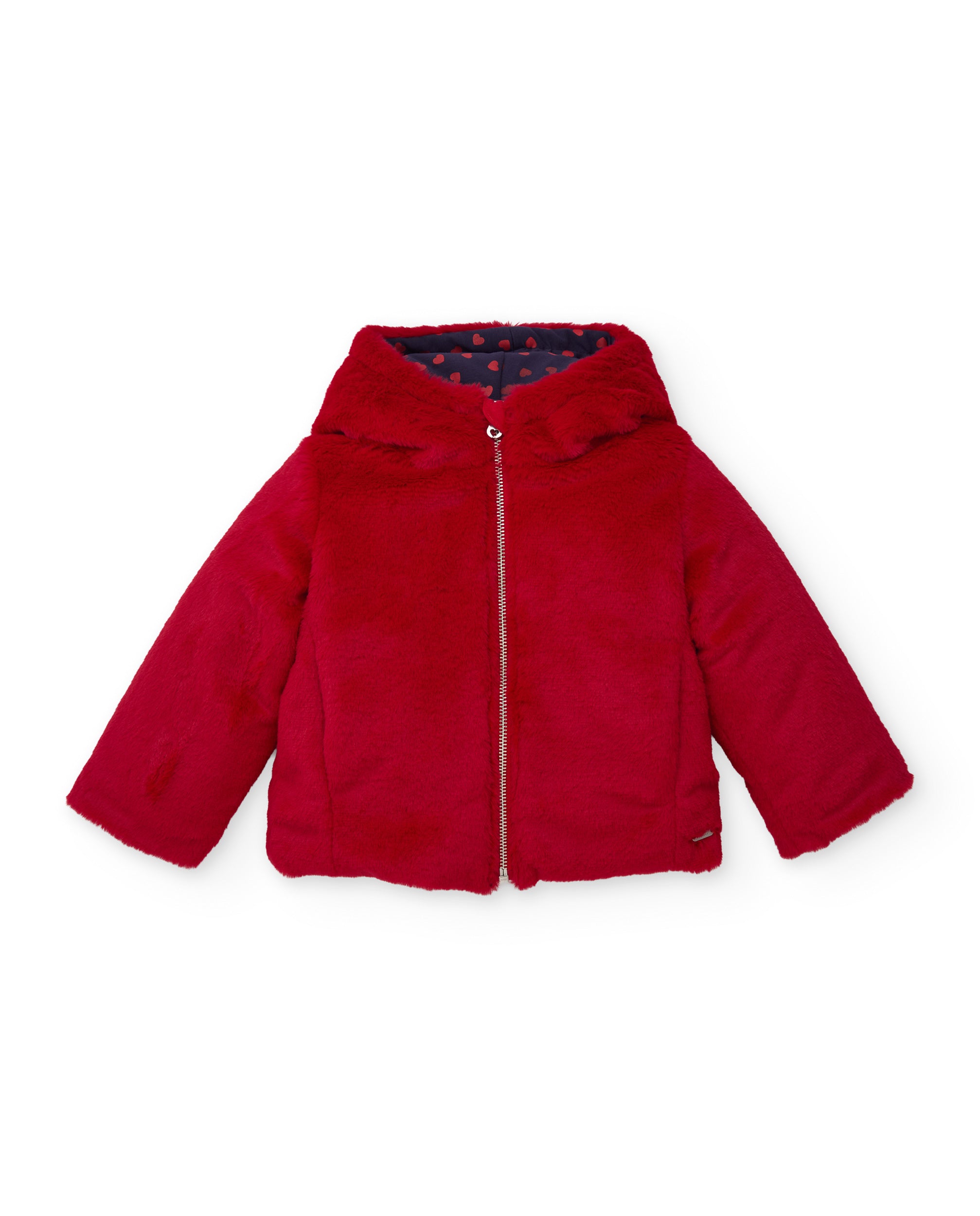 TucTuc Cappotti Cappotto bambina rosso imbottito cuori