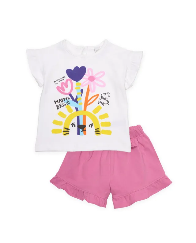 TucTuc Completi maglia floreale set bianco rosa 6 mesi