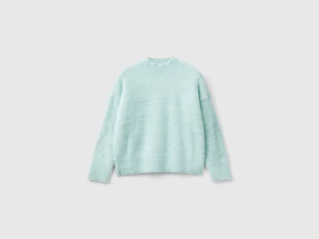 United Colors of Benetton Maglione Filato Peloso Collo Alto Morbido