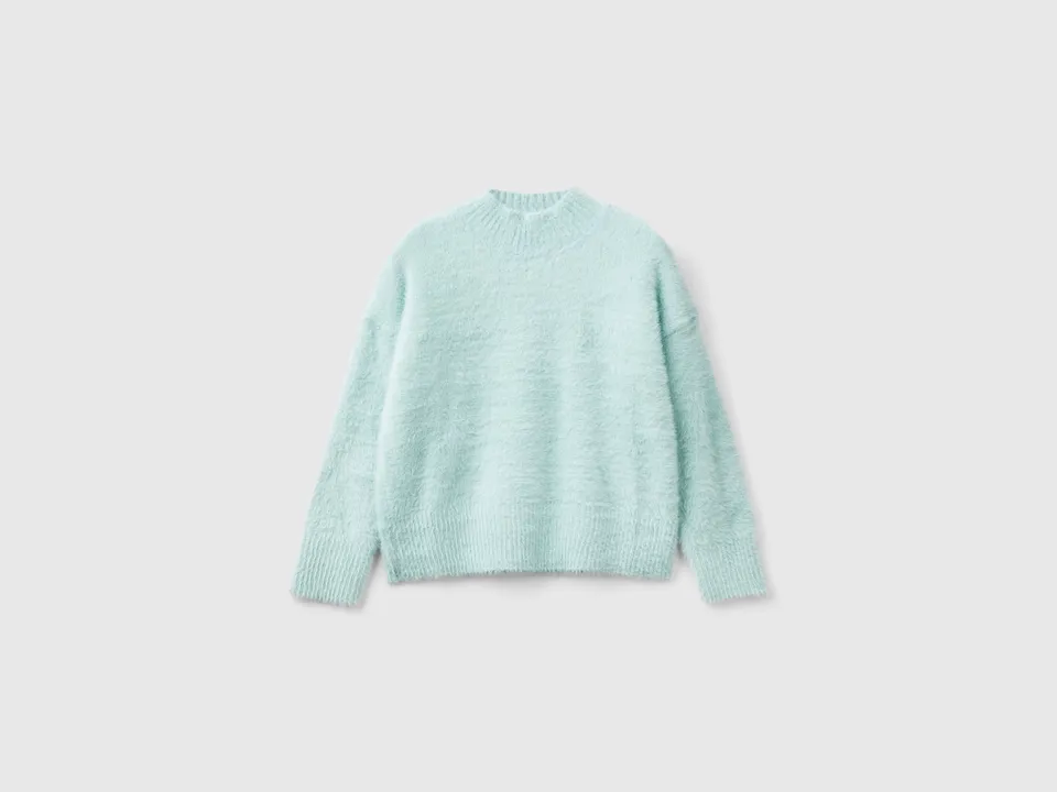 United Colors of Benetton Maglione Filato Peloso Collo Alto Morbido