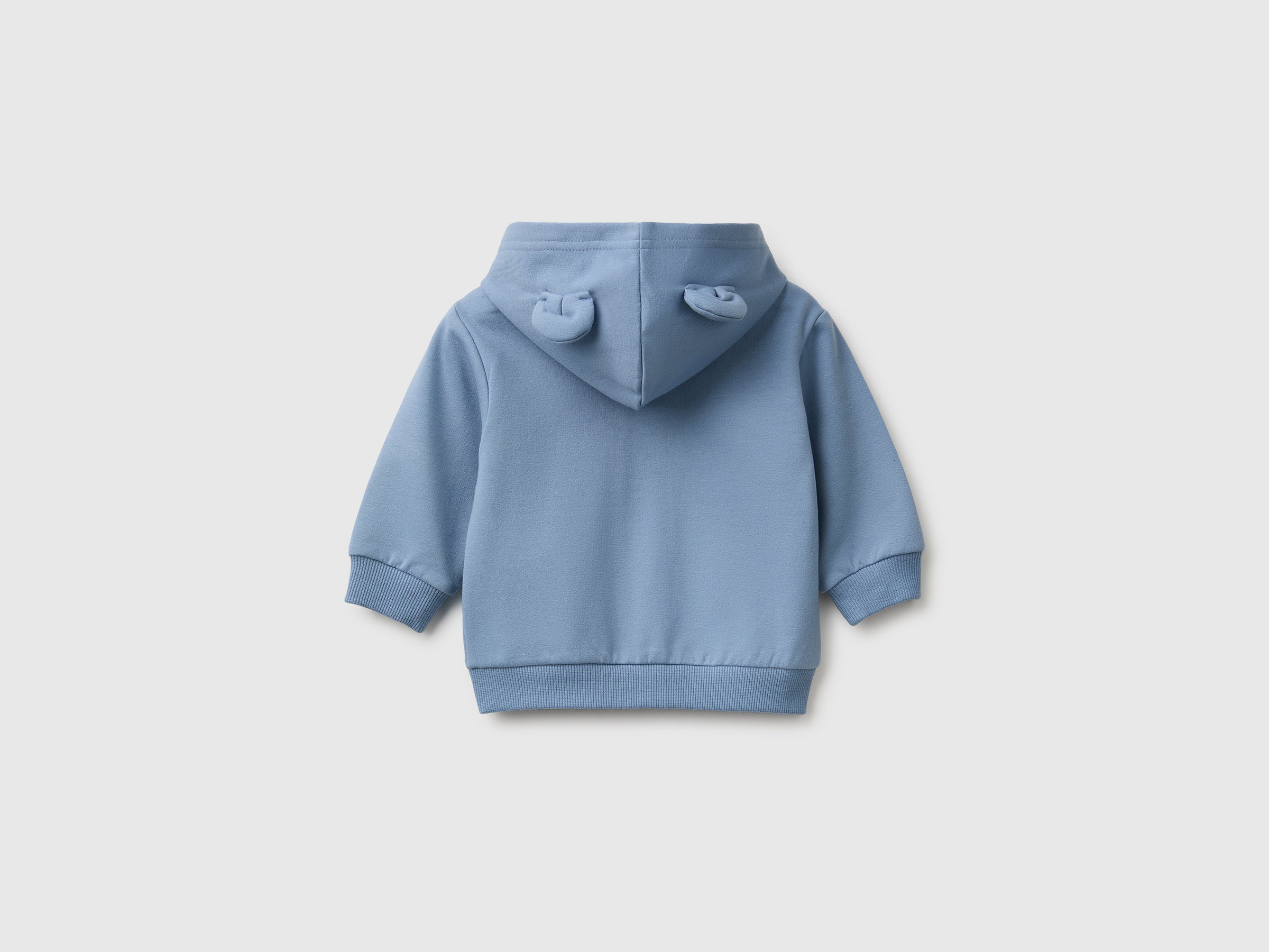 United Colors of Benetton felpa zip cappuccio cotone bio