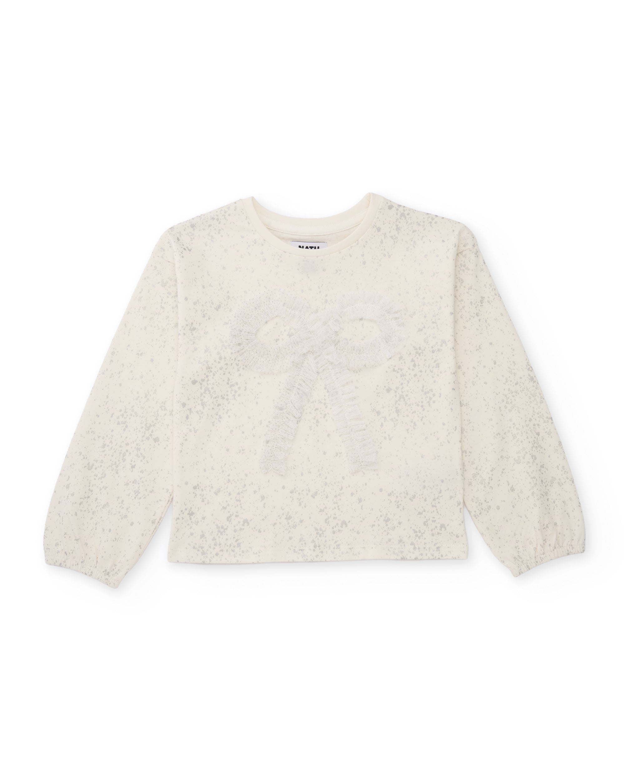 TucTuc Magliette Fiocco T-shirt Bambina Bianco Manica Lunga
