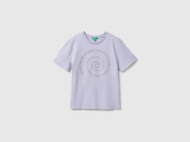 United Colors of Benetton T-shirt Cotone Bio Glitter Manica Corta