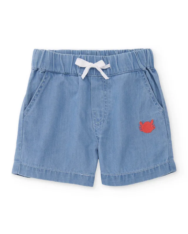 TucTuc Bermuda Denim Bermuda Bambino Blu Ricamo Granchio