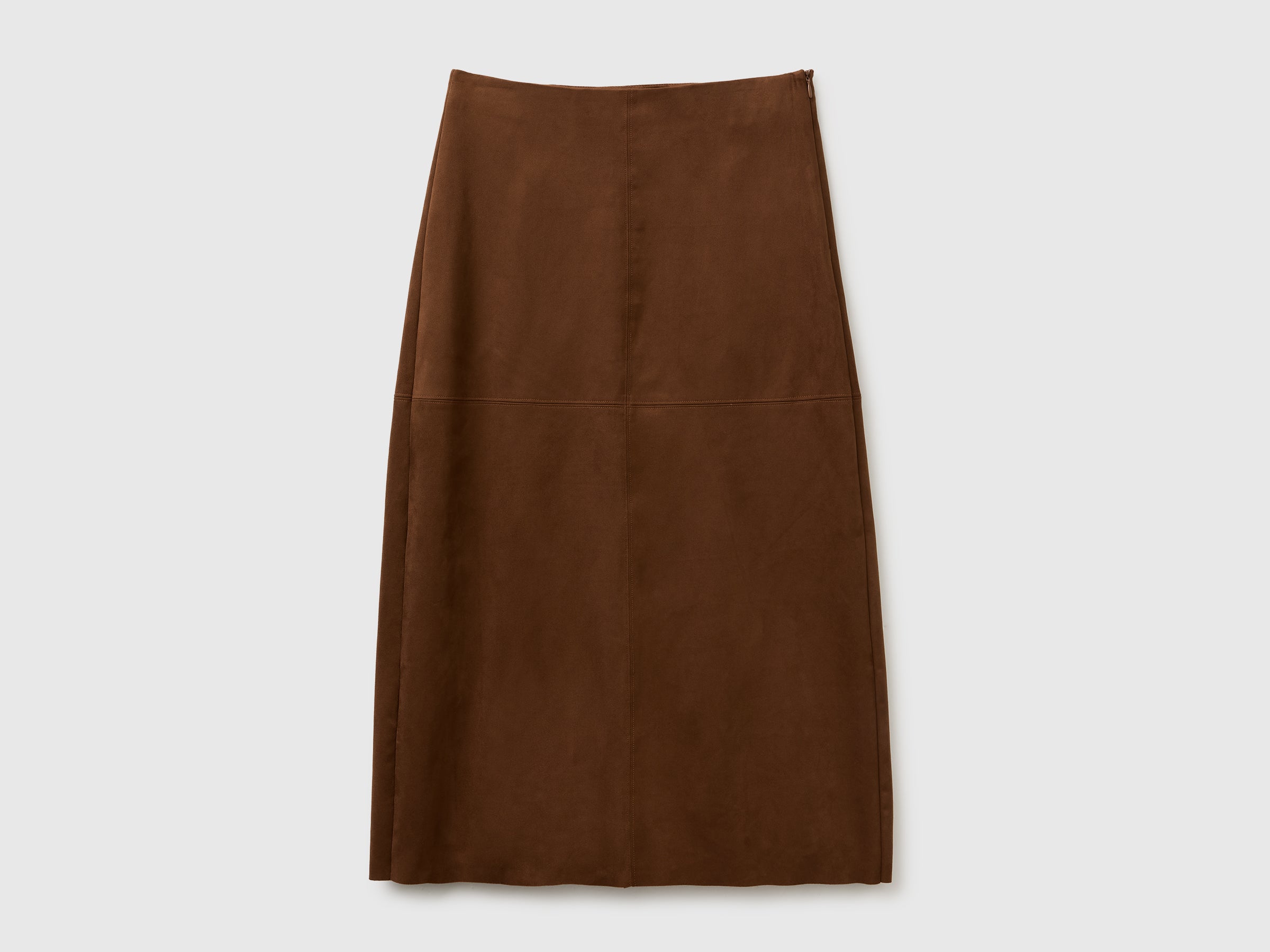 United Colors of Benetton Gonna Midi Effetto Camoscio Donna