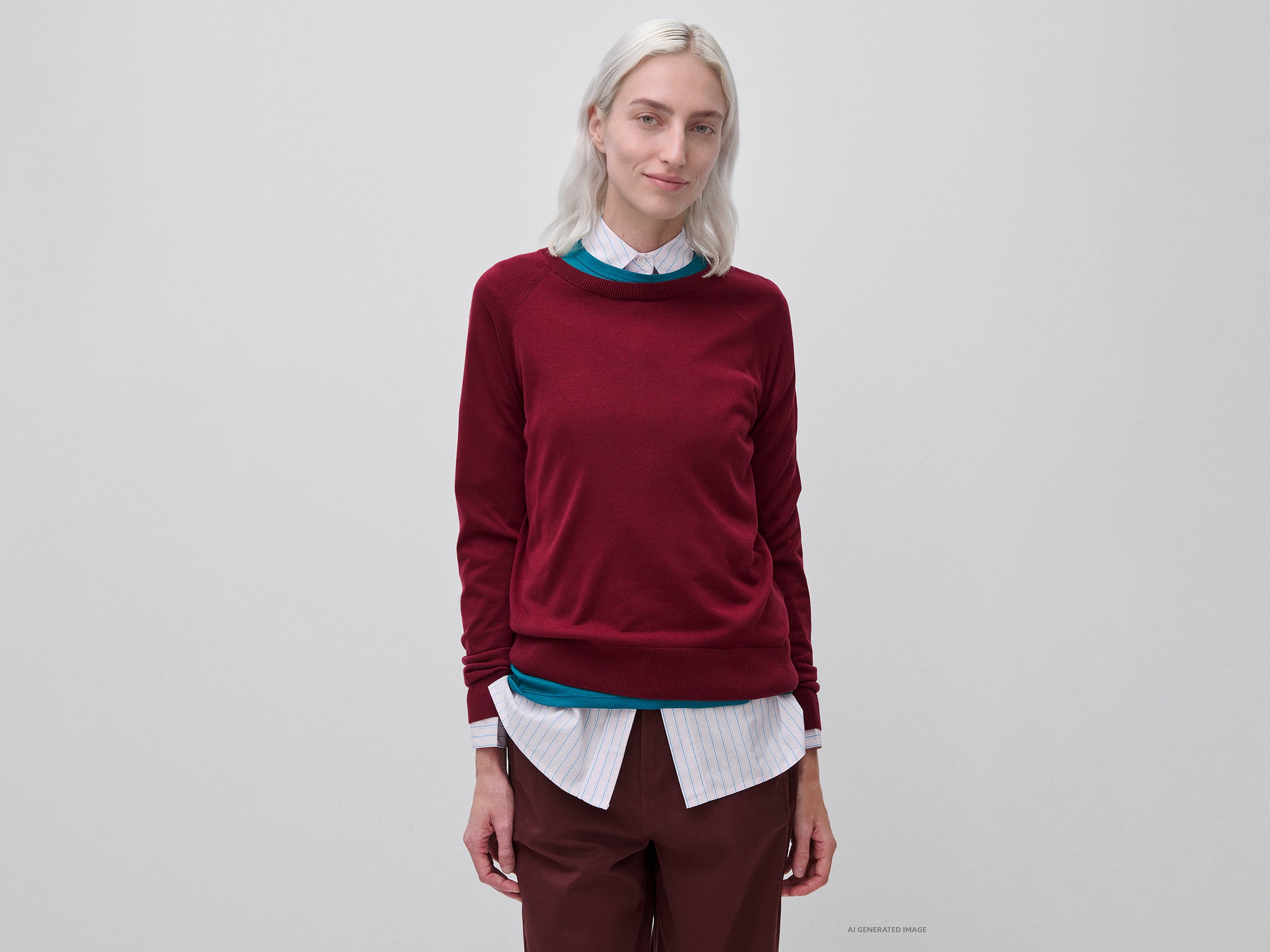 United Colors of Benetton Maglione Girocollo Seta Lyocell Taglia L