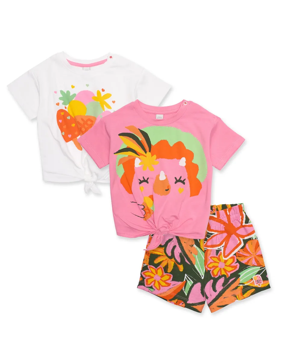 TucTuc Completi Set Bambina 3 Pezzi Rosa Frutta