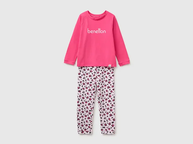 United Colors of Benetton Pigiama Logo Cotone Bambino Taglia 7-8