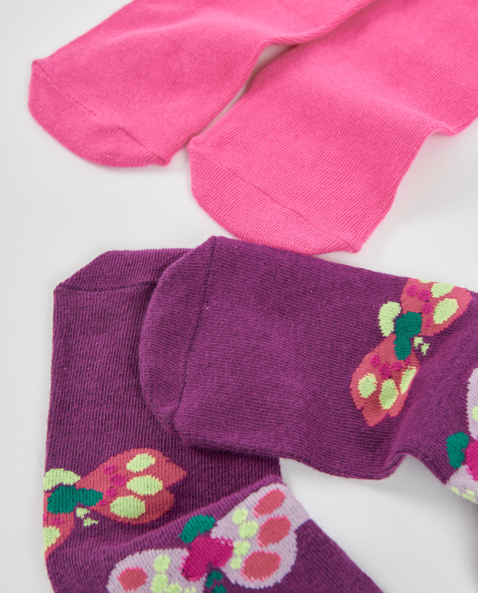 TucTuc Collant bambina tricot rosa con farfalle