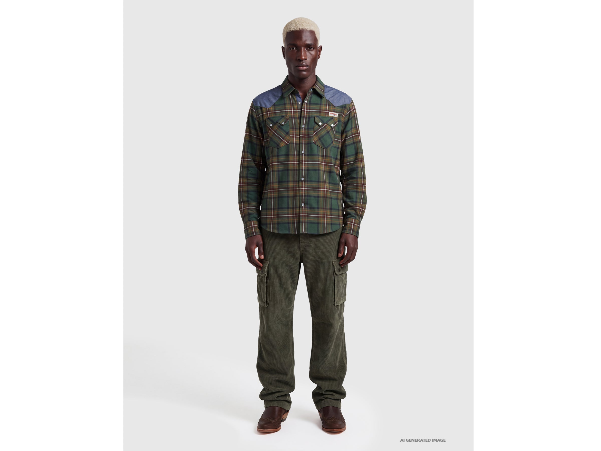 Benetton Shirts Camicia Flanella Quadri Western Cotone