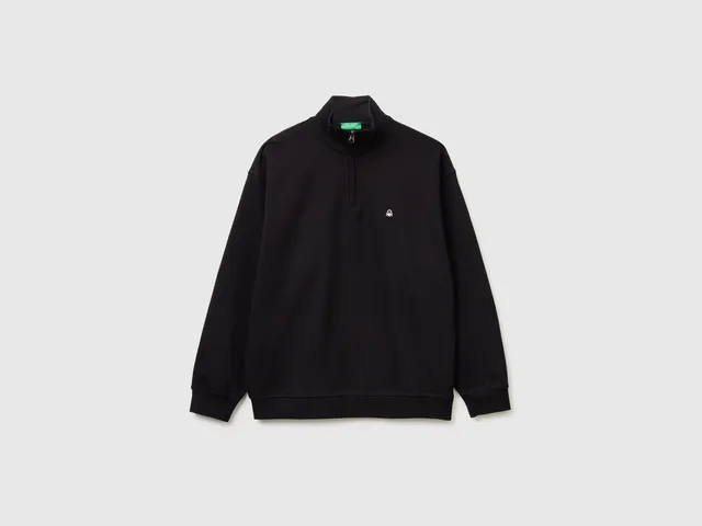 United Colors of Benetton Sweatshirts felpa mezza zip cotone bio
