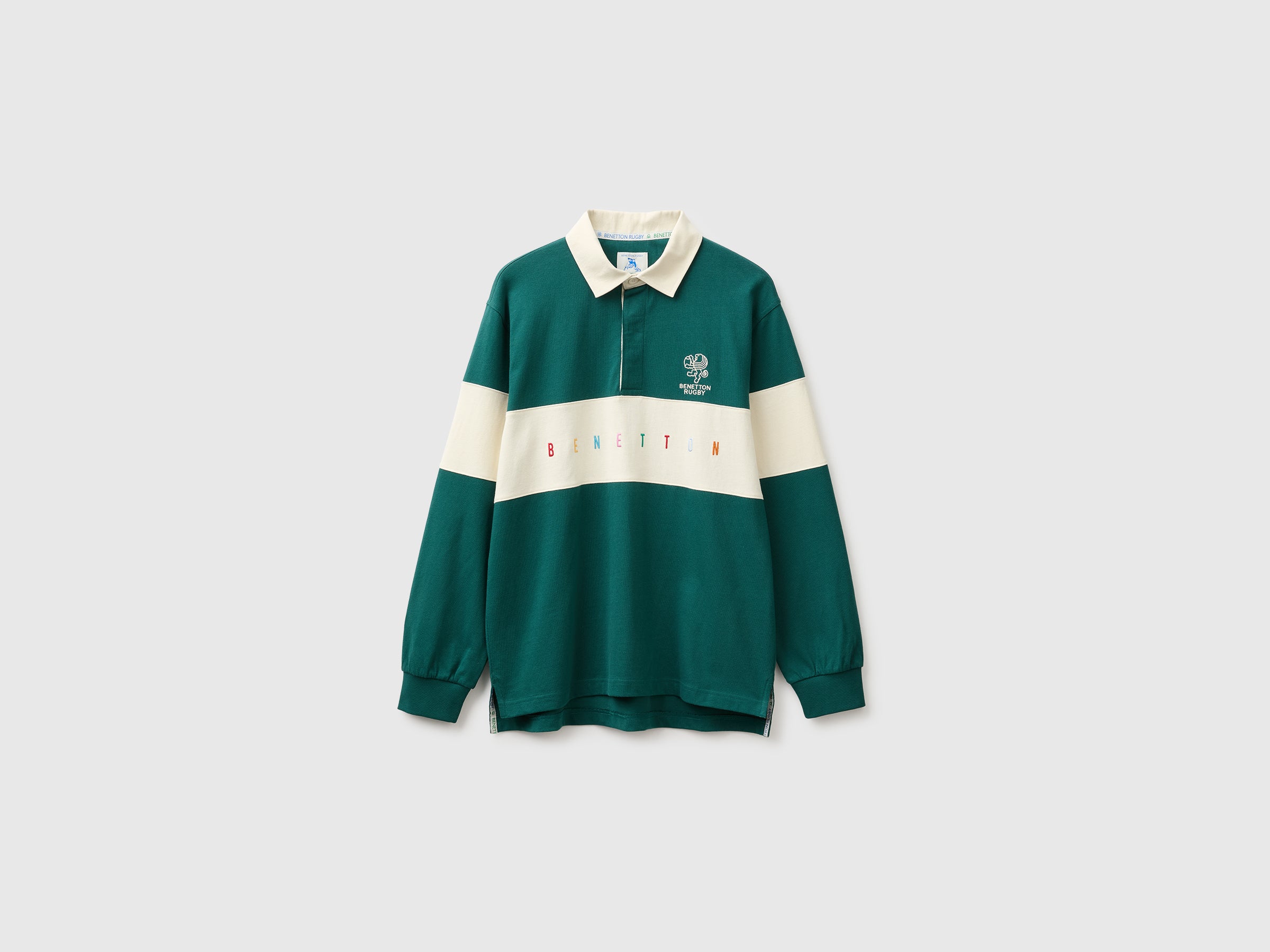 United Colors of Benetton Rugby Polo Verde Scuro Cotone