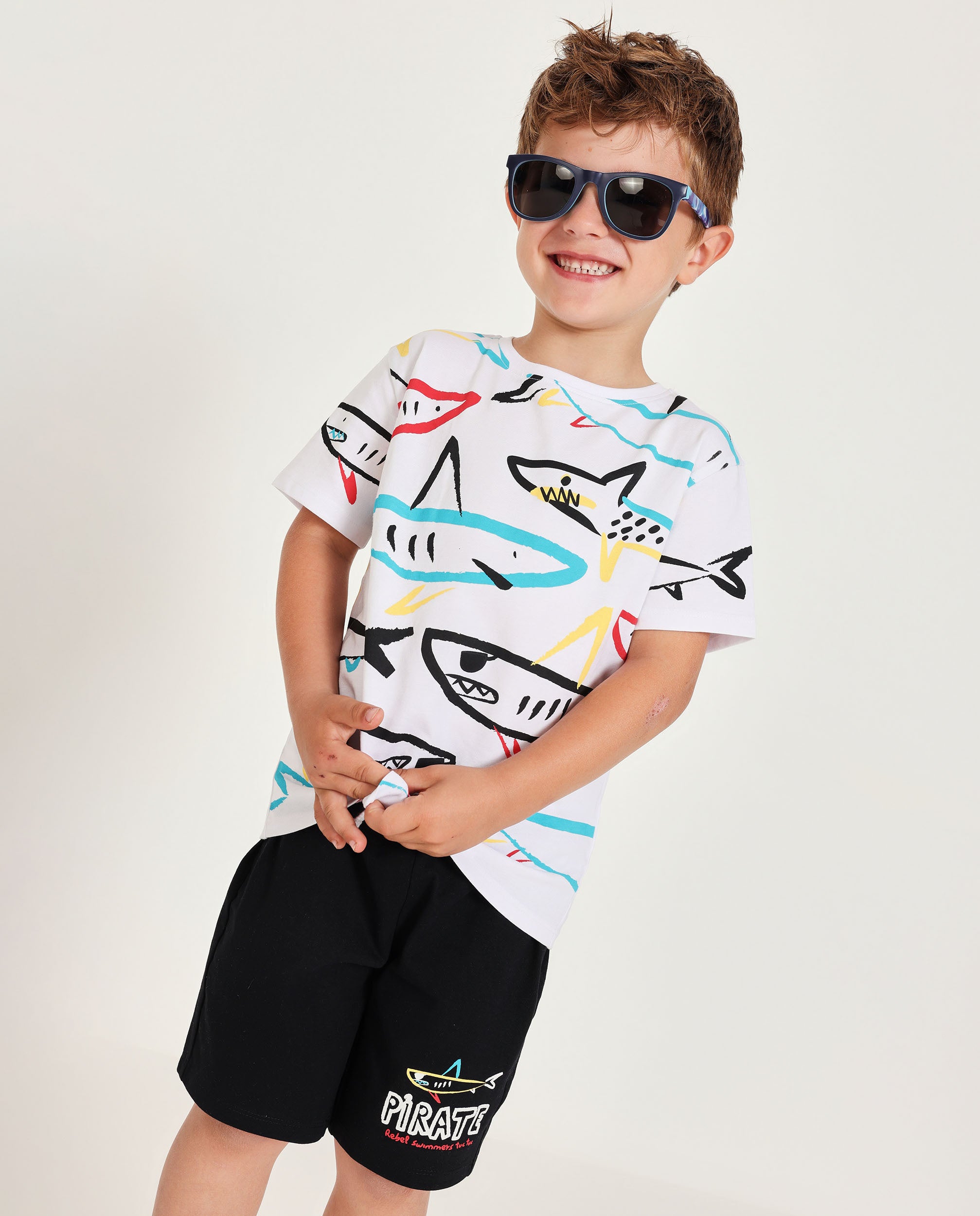 TucTuc Completi bianco completo bambino 4 anni squali