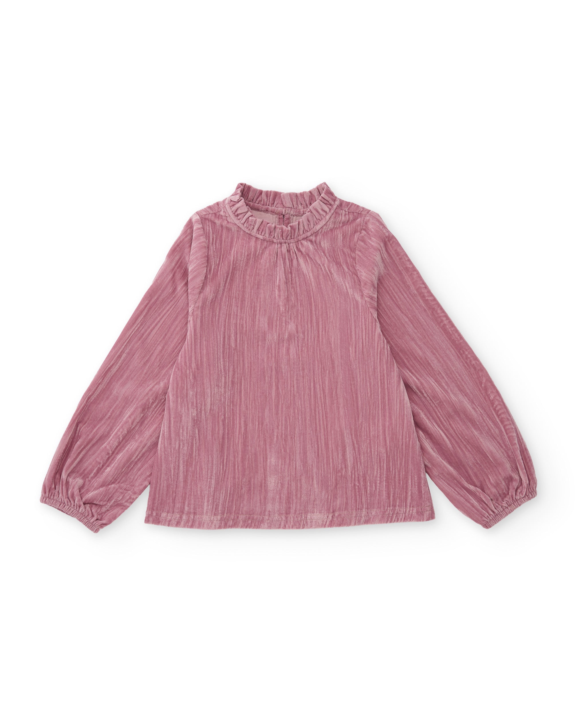 TucTuc Camicette blusa bambina tela rosa collo plissettato