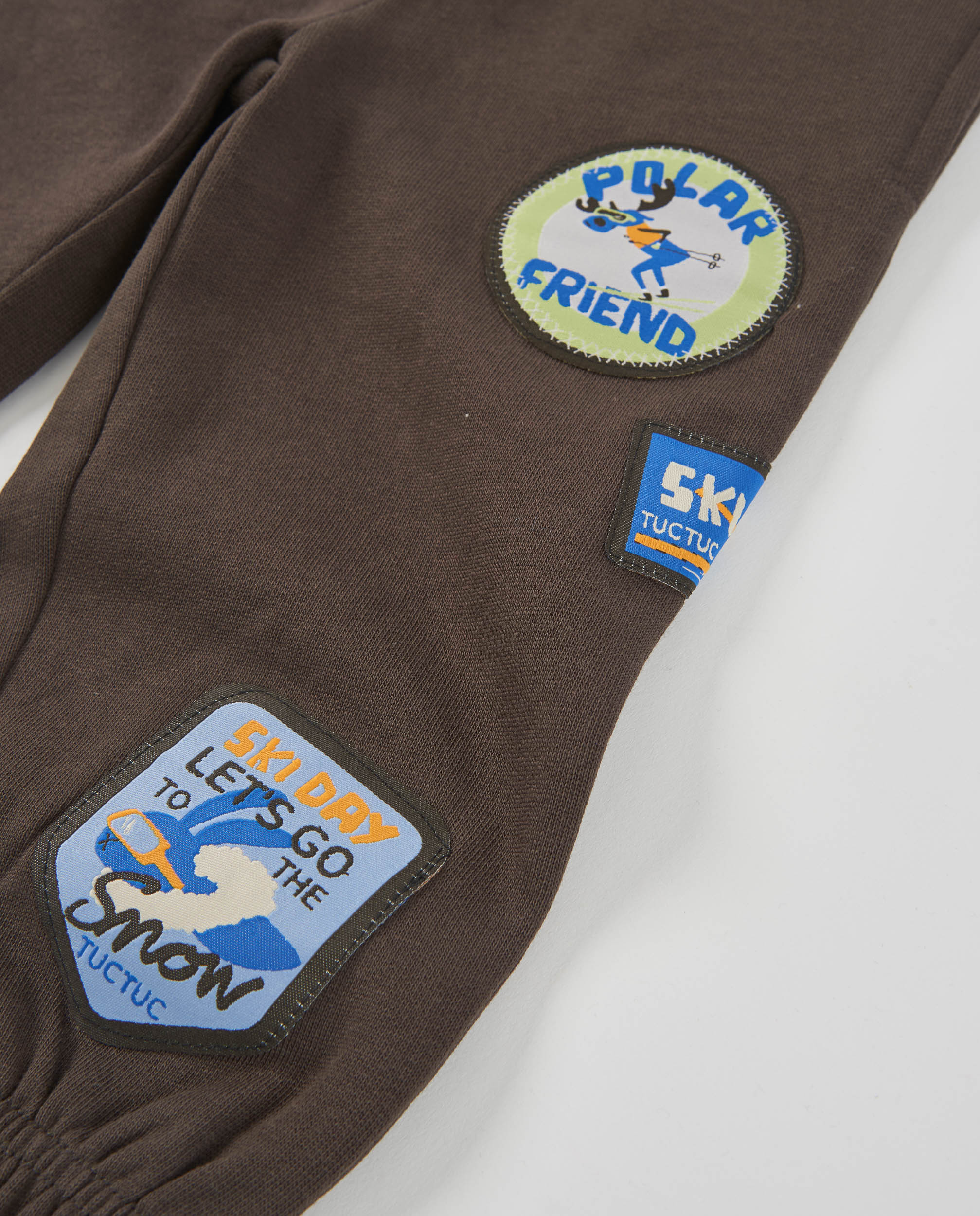 TucTuc Pantaloni Felpa Bambino Marrone Vita Elasticizzata