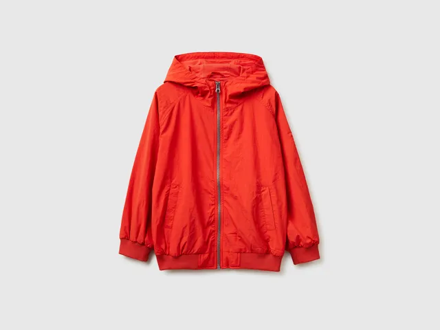 United Colors of Benetton Rain Defender giacca nylon cappuccio cotone