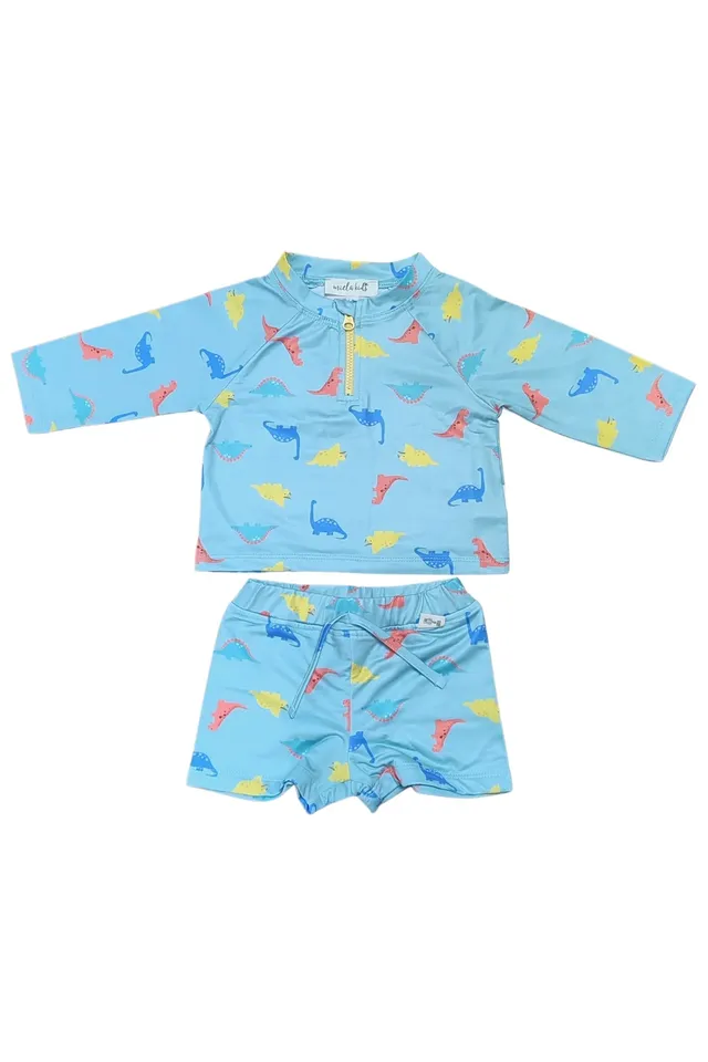 Miela Kids Dinosauri set mare UV 50+ con shorts