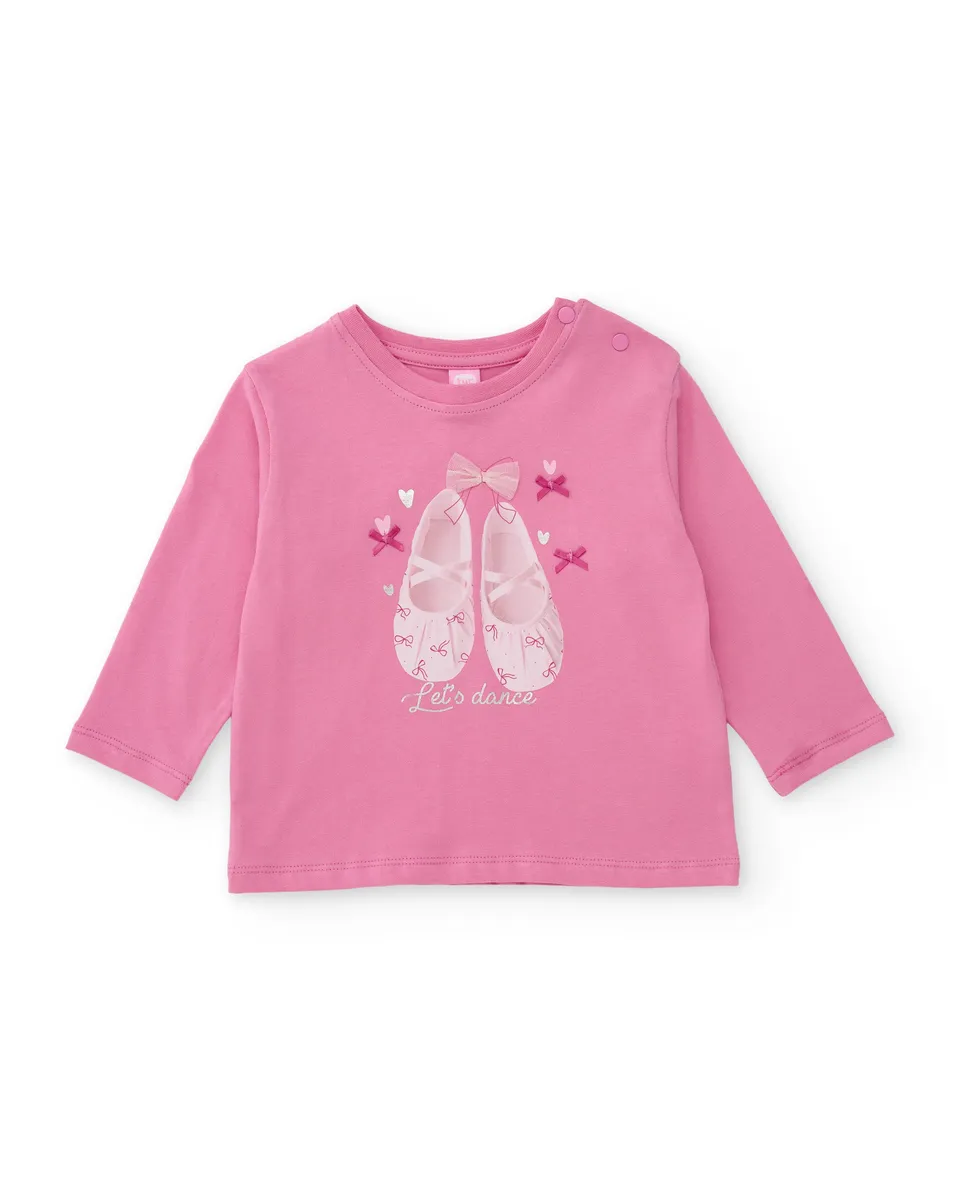 TucTuc Magliette Maglia bambina rosa stampa ballerine