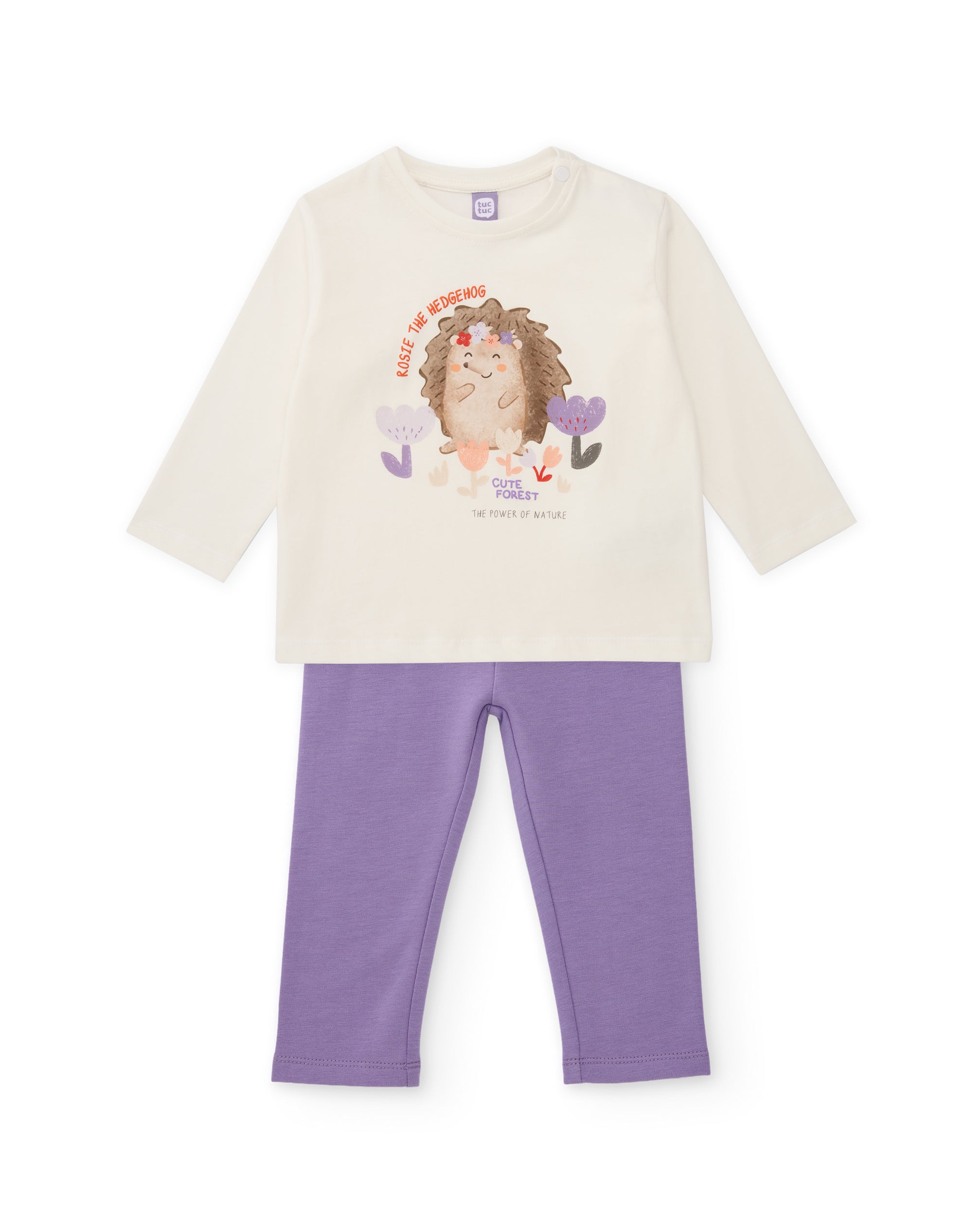 TucTuc Completi maglia e leggings bambina bianco 6M cotone