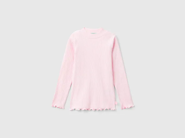 United Colors of Benetton t-shirt bimba cotone collo alto 104