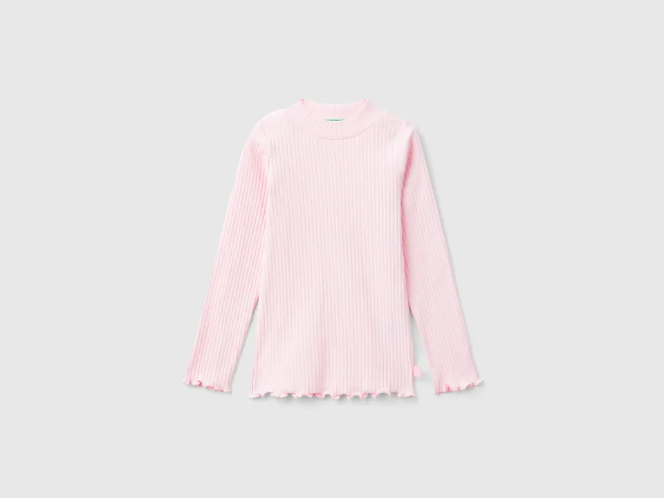 United Colors of Benetton t-shirt bimba cotone collo alto 104