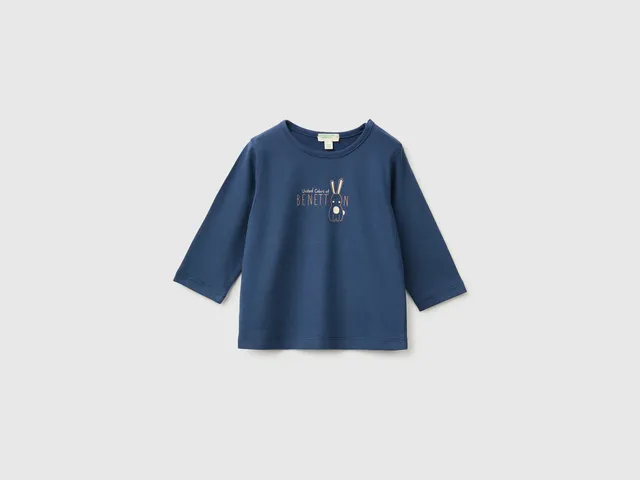 Benetton T-Shirts and Tops maglietta cotone bio stampa animali taglia 68
