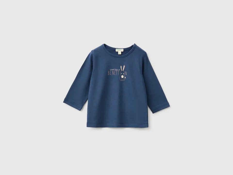 Benetton T-Shirts and Tops maglietta cotone bio stampa animali taglia 68