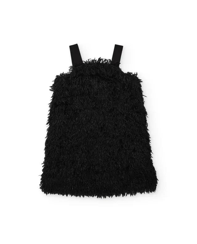 TucTuc Vestiti vestito bambina nero effetto piume